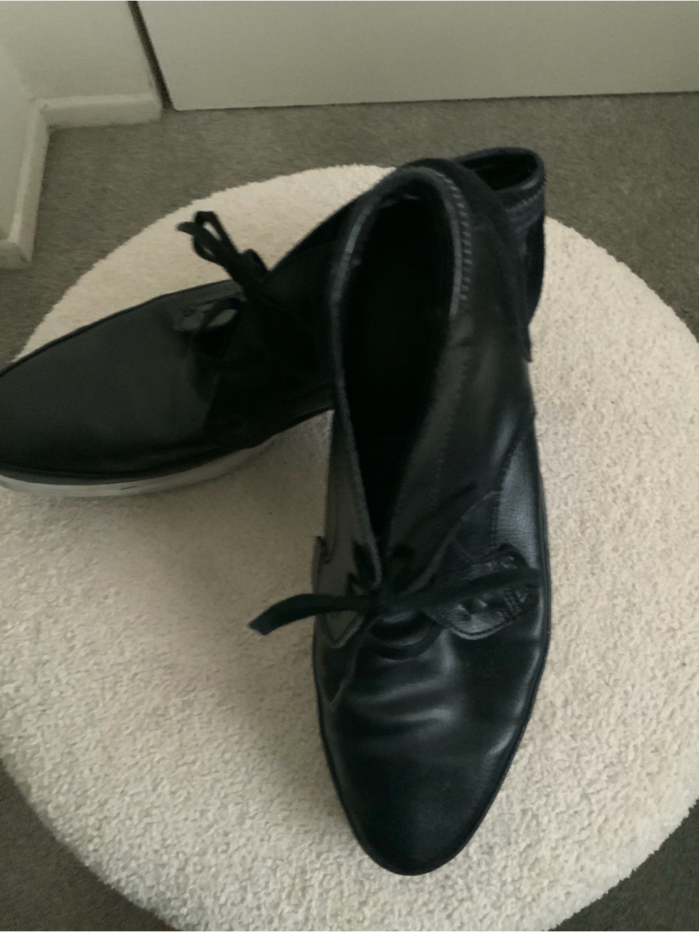 Vlado Valentino Mid Black Men’s Chukka Leather Lace-Up Shoes Sz